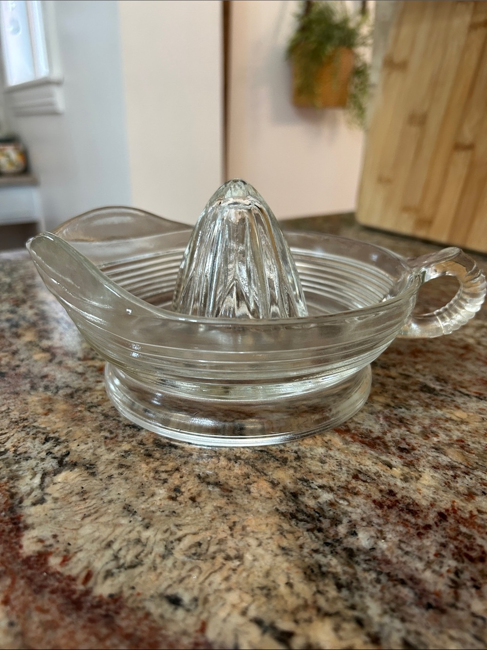Anchor Hocking Vintage Clear Glass Citrus Juicer with Handle